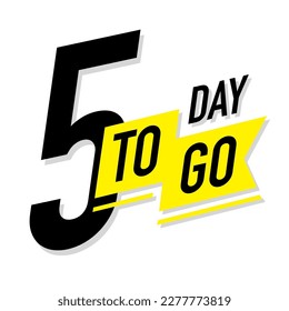 5 days to go timer vector label color style