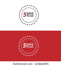 5 days to go. Vector stock illustration.emblem, label, badge