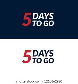 5 days to go. Vector stock illustration.emblem, label, badge