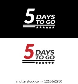 5 days to go. Vector stock illustration.emblem, label, badge