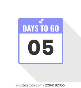 5 Days Left Countdown sales icon. 5 days left to go Promotional banner