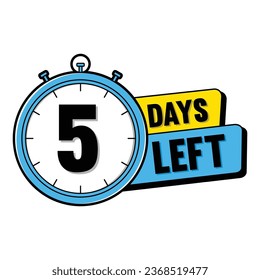 5 days left countdown timer number of days left promotional social banner design