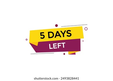 5 días left, icon, stile, timer, Countdown, clock, time, background, Plantilla, 5 días left Countdown, sticker, left Anuncio, business, sale, label Botón
