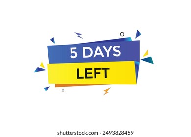 5 días left, icon, stile, timer, Countdown, clock, time, background, Plantilla, 5 días left Countdown, sticker, left Anuncio, business, sale, label Botón
