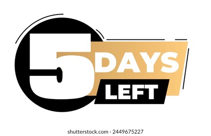 5 days left icon
Vector icon how many days left
Beautiful gradient icon for the website