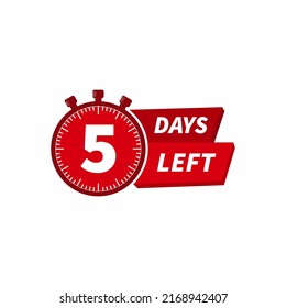 5 Days Left Label Countdown Promo Stock Vector (Royalty Free ...