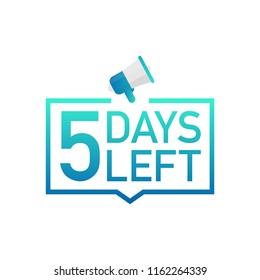 5 Days Left Label On White Stock Vector (Royalty Free) 1162264339 ...