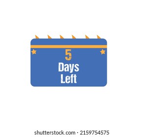 5 Days Left Orangy White Poke Icon Gorgeous Vector Illustration