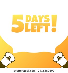 5 days left sign icon. Flat style. Vector illustration