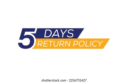 icono de política de devolución de 5 días, tipografía de política de devolución de 5 días