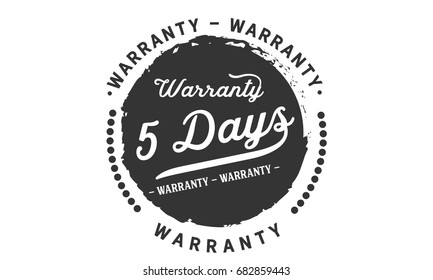 5 days warranty icon vintage rubber stamp guarantee