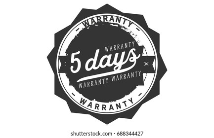 5 days warranty icon vintage rubber stamp guarantee
