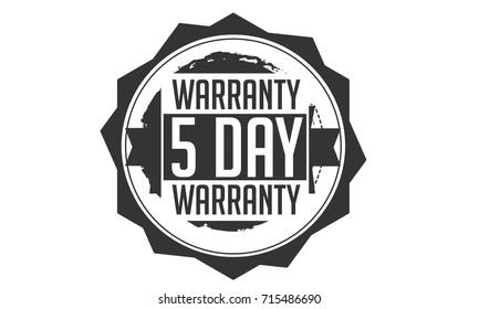 5 days warranty icon vintage rubber stamp guarantee