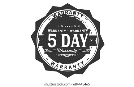 5 days warranty vintage grunge rubber stamp guarantee background