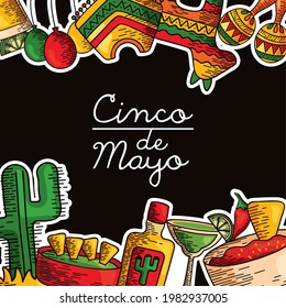 5 de mayo celebration frame icons