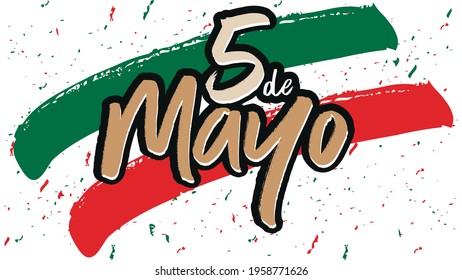 5 de Mayo flag with paper cut in the air