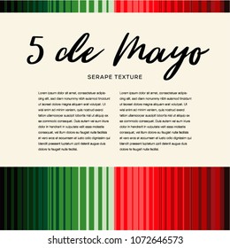 5 de Mayo. Mexican Traditional Holiday Sarape Composition – Copy Space 