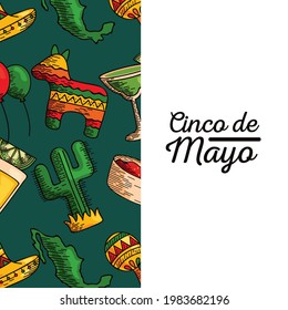 5 de mayo postcard with lettering