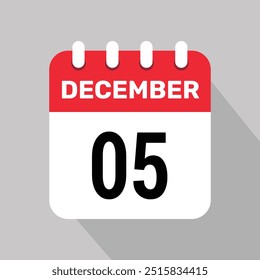 5 Dezember Kalender Symbol Textseite monatlichen Web-Design.