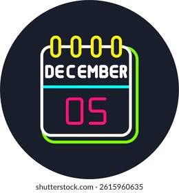 5 December Line Multi Colour Circle