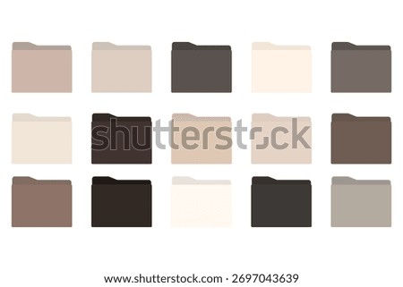 5 desktop folder icons, DARK BEIGE, neutral icons, Business, School and Personal
