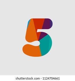 5 Diamond Font Vector Template Design Illustration