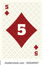 5 Diamonds Playing Card Stock Vector (Royalty Free) 333549437 ...