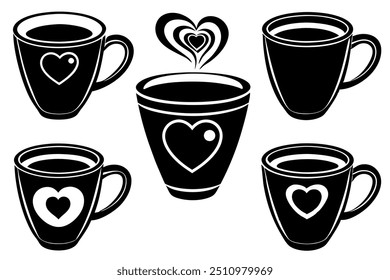 5 Differenz Kaffee Liebe Tasse Vektorgrafik