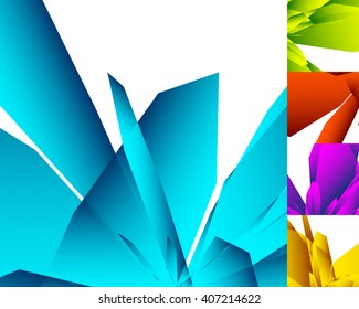 5 different abstract geometric background in 5 color