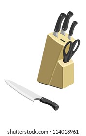 5 different knife for cooking.