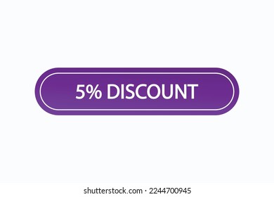 5% discount button vectors.sign label speech bubble 5% discount
