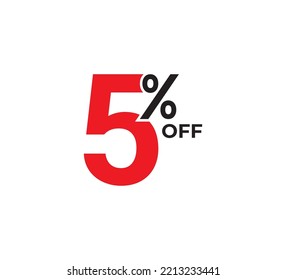 5% Discount Coupon. Sale tags set vector badges template. Sale offer price sign. Special offer symbol. Discount promotion. Discount badge shape. Vector illustration design
