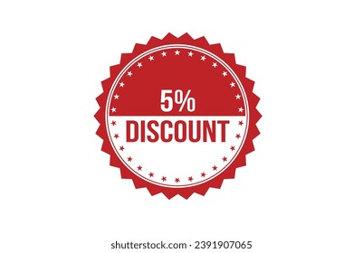 5% discount red ribbon label banner. Open available now sign or 5% discount tag.