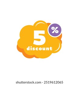 5% Discount Sale Tag Label Vector Template Design Illustration