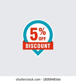 5 discount, Sales Vector badges for Labels, , Stickers, Banners, Tags, Web Stickers, New offer. Discount origami sign banner