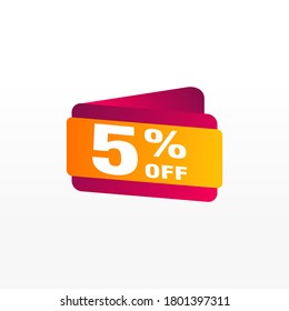 5 discount, Sales Vector badges for Labels, , Stickers, Banners, Tags, Web Stickers, New offer. Discount origami sign banner