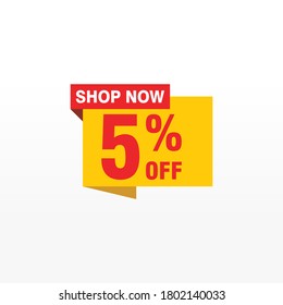 5 discount, Sales Vector badges for Labels, , Stickers, Banners, Tags, Web Stickers, New offer. Discount origami sign banner