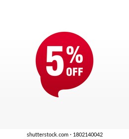 5 descuento, insignias de vectores de venta para etiquetas, , pegatinas, banners, etiquetas, etiquetas, etiquetas web, nueva oferta. Banner de signo de origami de descuento