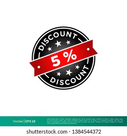 5% Discount Stamp Icon Vector Template Illustration Design. Vector EPS 10.