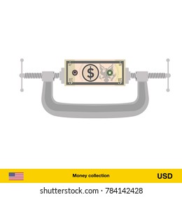 5 Dollar banknote. Dollar banknote vector illustration.