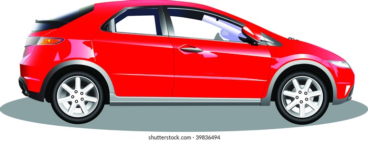 5 door hatch of car isolated on white