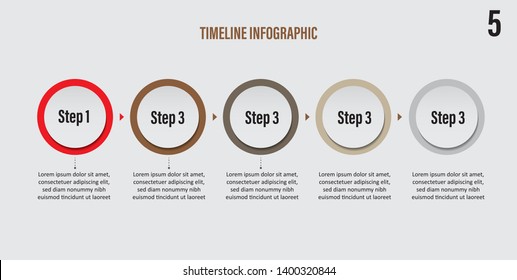 5 elements timeleine info graphic