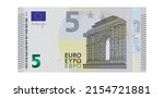 5 euro banknote  - europen bill cash money isolated on white background - five euro