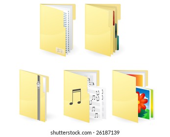 5 extra-large icon of document folders