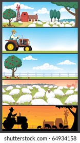 5 farm landscapes. 