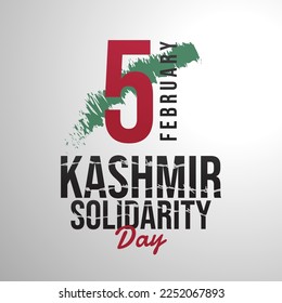 5 February Kashmir Day Solidarity. Typography design