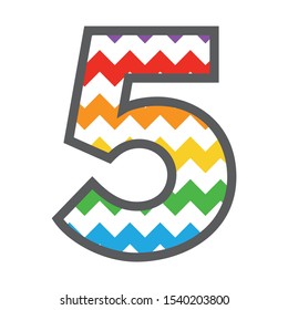 5 Five Chevron Number Colorful Rainbow Stock Vector (Royalty Free ...