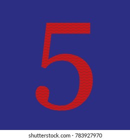 5 five digit typeface with editable vector tissue texture