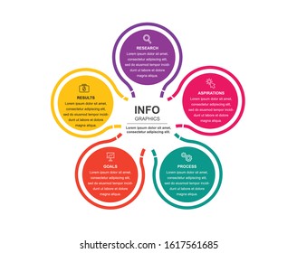 5 Five infographic element vector editable