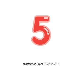 5 five number red cherry marmalade vector jelly glossy bright typography for web holiday event 